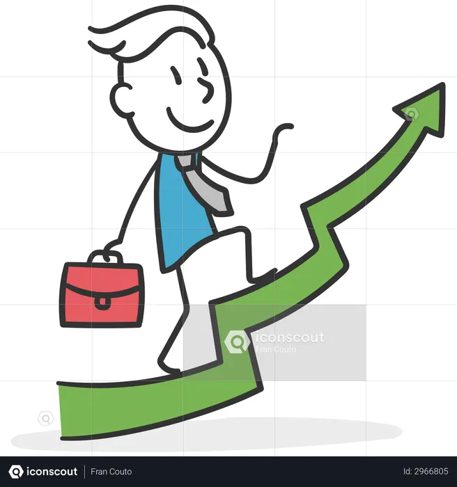 Businessman climbing positions in the company  Illustration