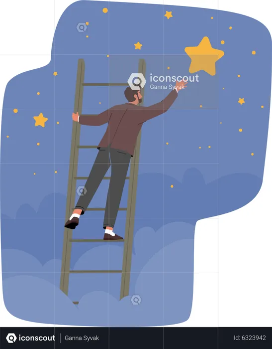 Businessman climbing to achieve success  Illustration