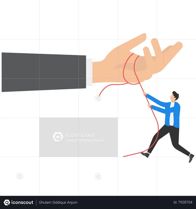 Businessman climbing up on rope  Illustration