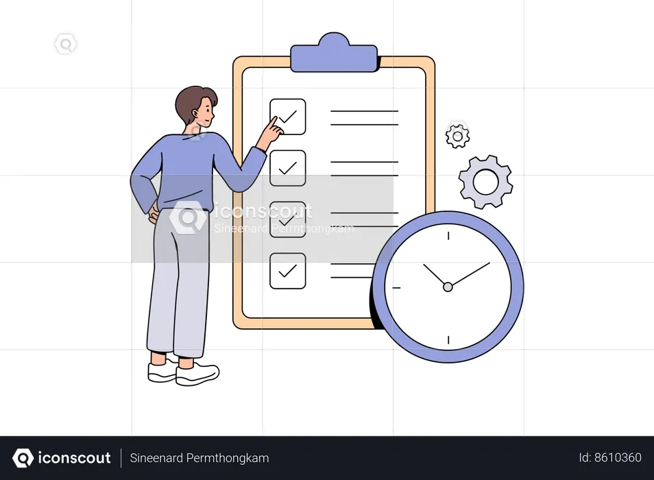 Businessman completed task  Illustration