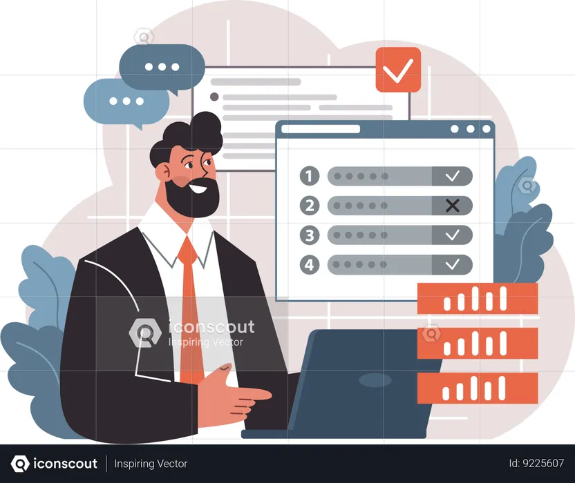 Businessman completed task  Illustration