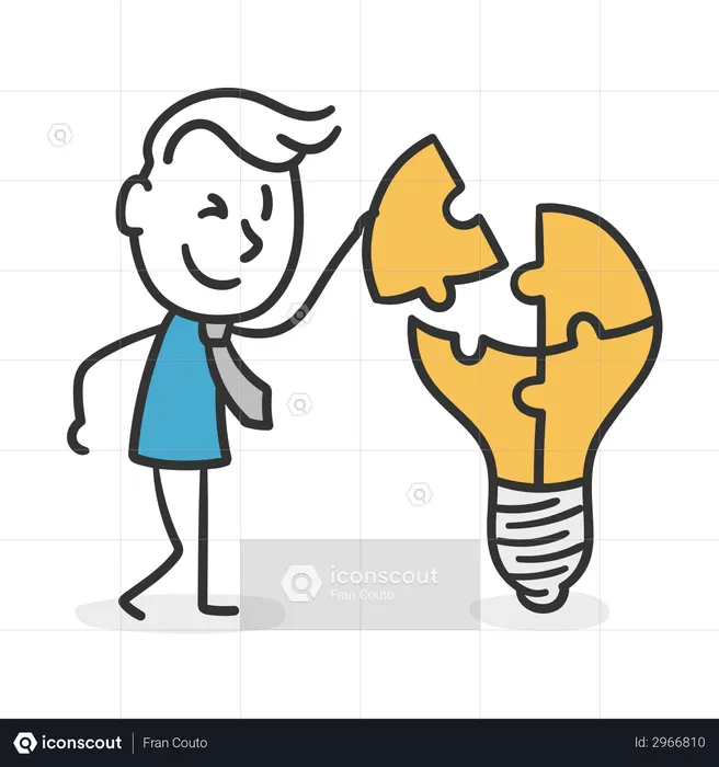 Businessman contributing ideas to a joint project  Illustration