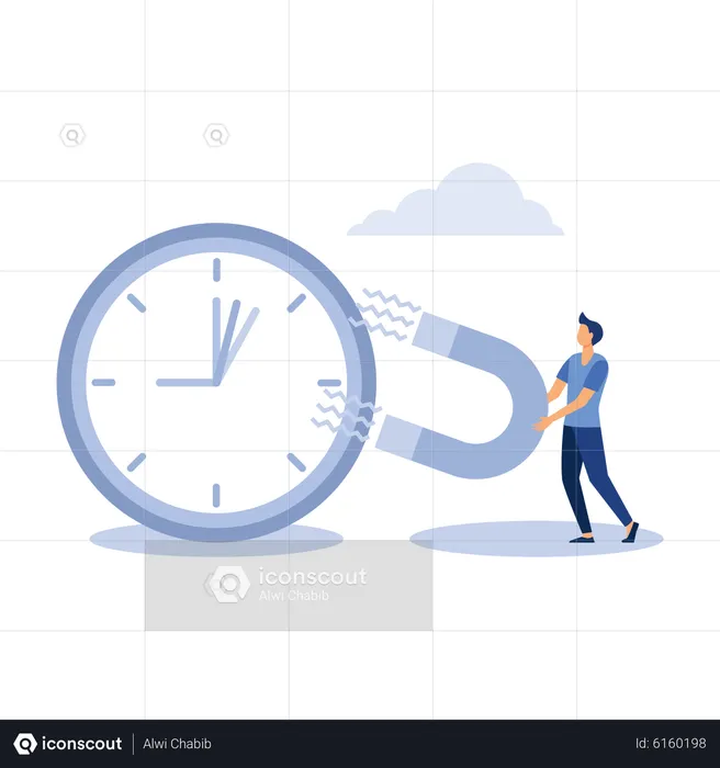 Businessman control business time  Illustration