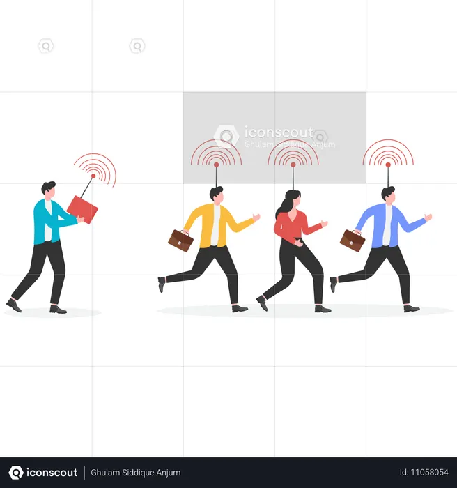 ビジネスマンが従業員を管理する  イラスト