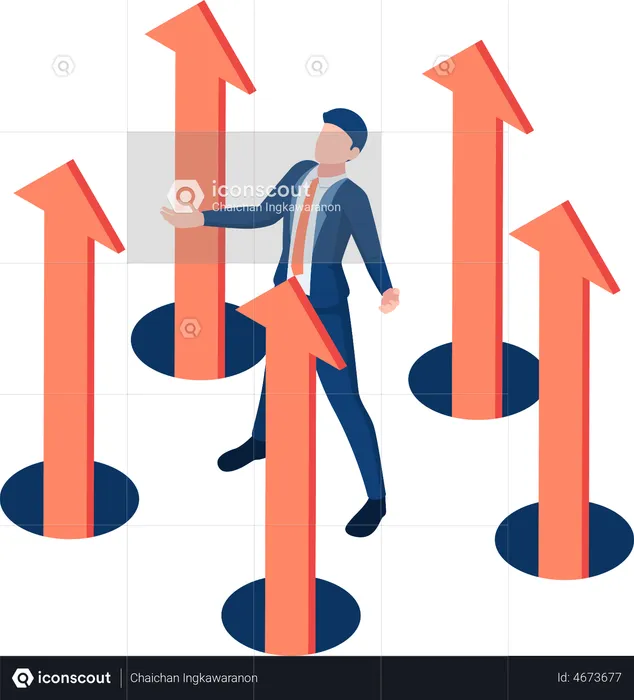 Businessman controlling business leadership power  Illustration