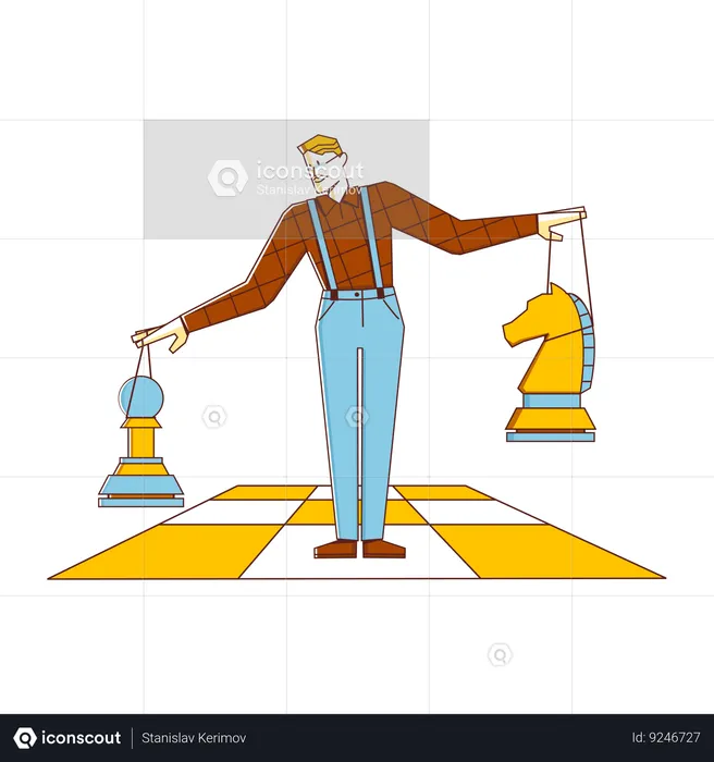 Businessman controlling market with business monopoly  Illustration