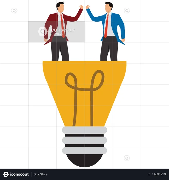 Businessman cooperation and teamwork  Illustration