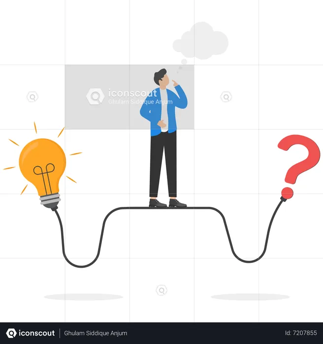 Businessman creating idea from confusion  Illustration