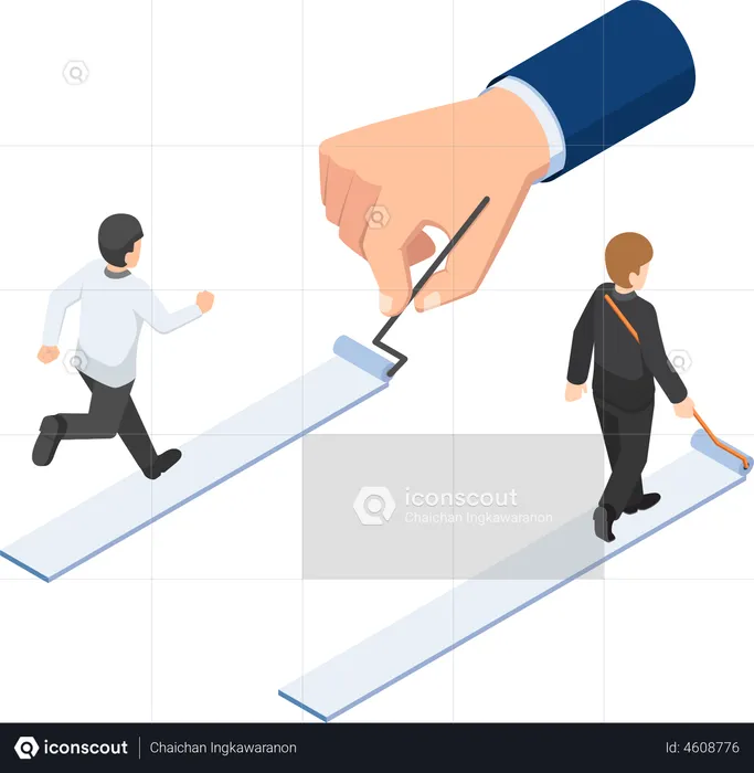 Businessman creating path towards success  Illustration