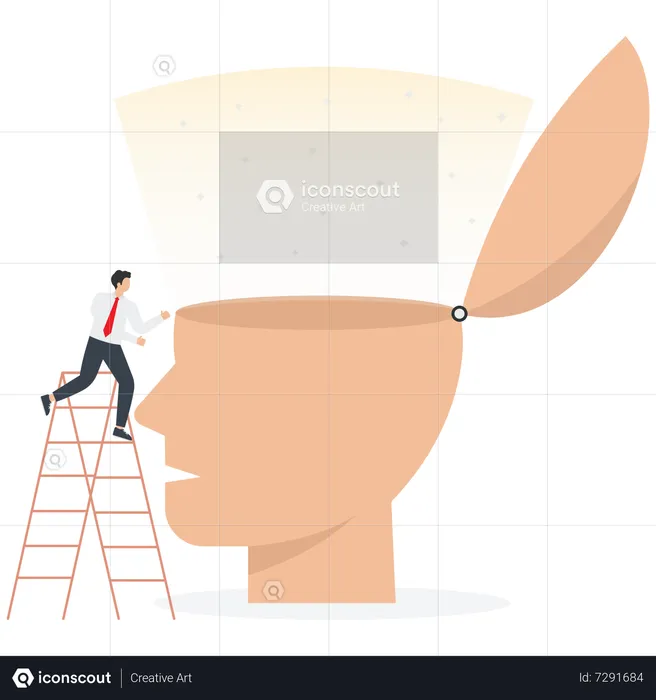 Businessman Creative Thought Process Or Imagination  Illustration