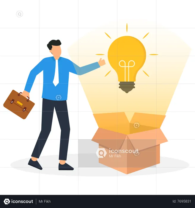 Businessman creativity to create different business idea  Illustration