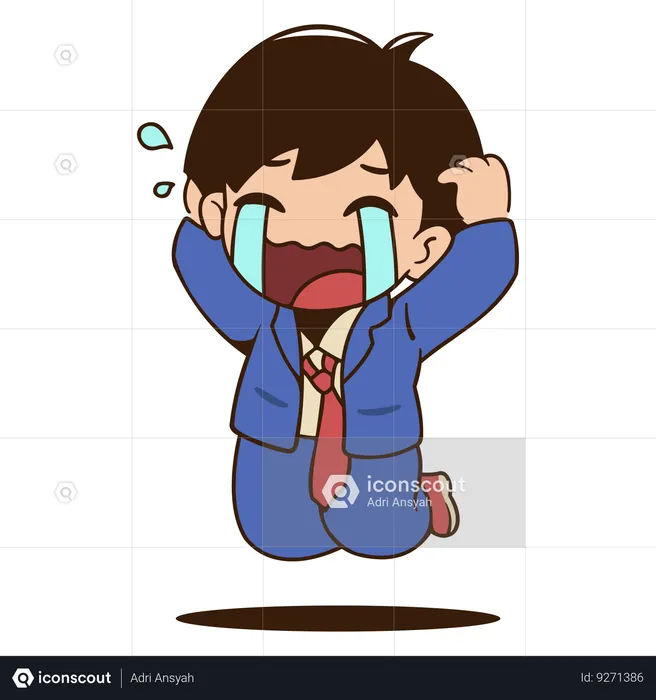 Businessman crying  Illustration