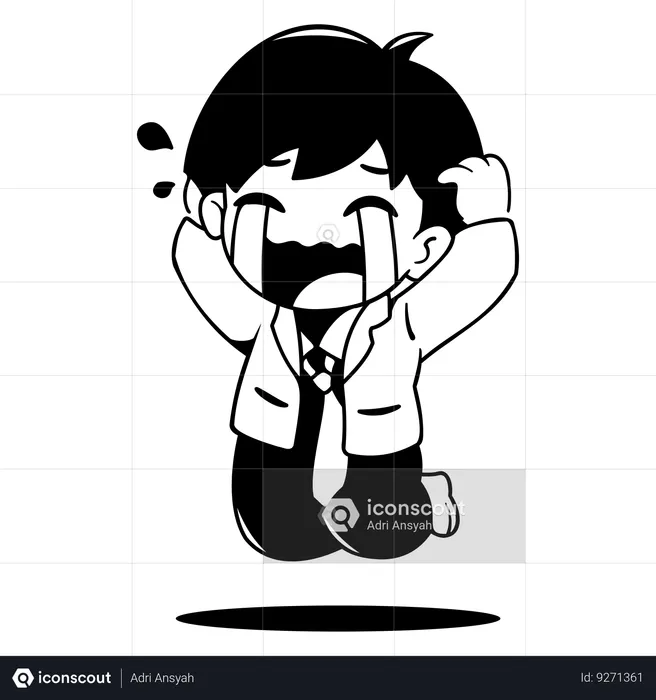 Businessman crying  Illustration