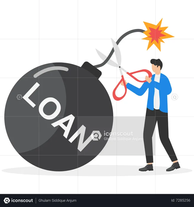 Businessman cut ties with loan  Illustration