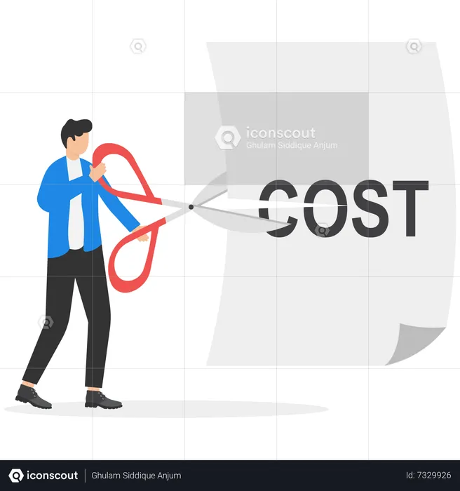 Businessman cutting cost  Illustration