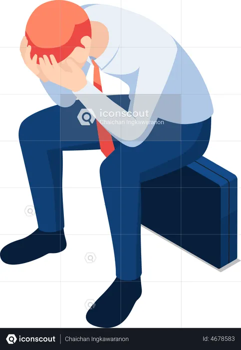 Businessman dealing with business failure  Illustration