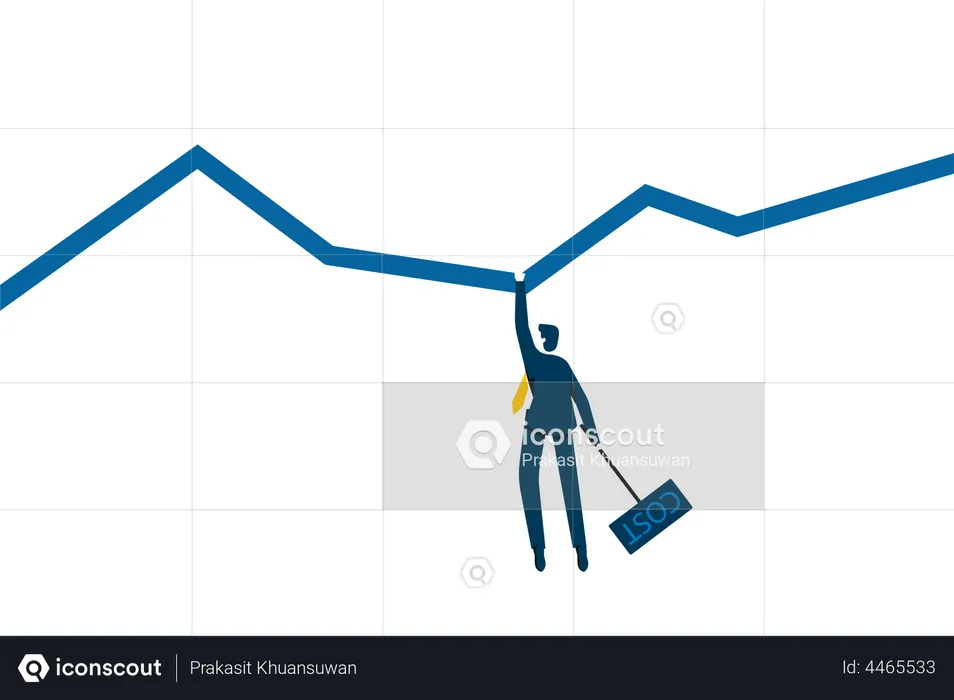 Businessman dealing with business loss  Illustration