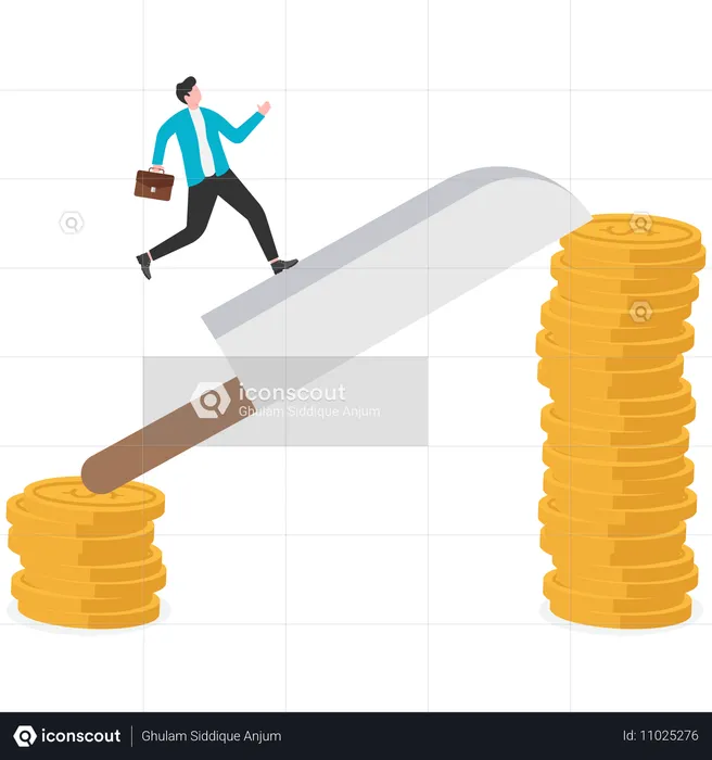 Businessman decreasing business risks  Illustration