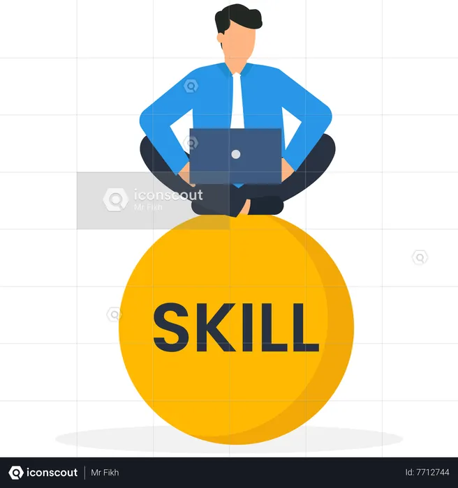 Businessman developed business skill  Illustration
