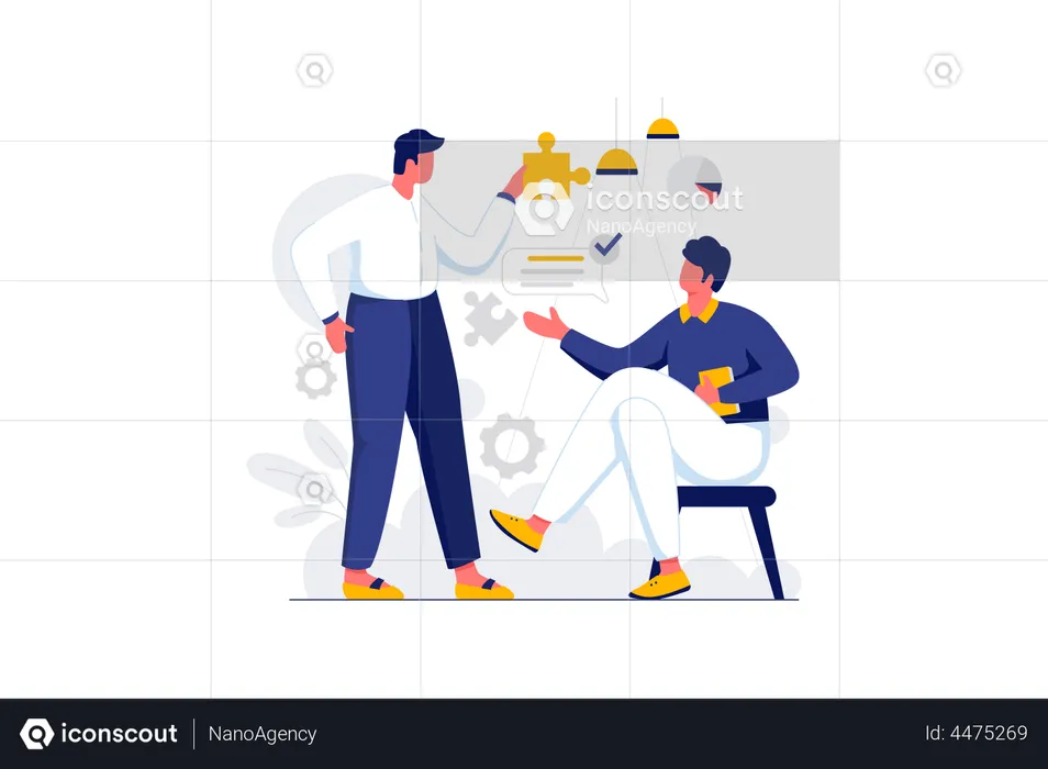 Businessman discussing about strategy  Illustration