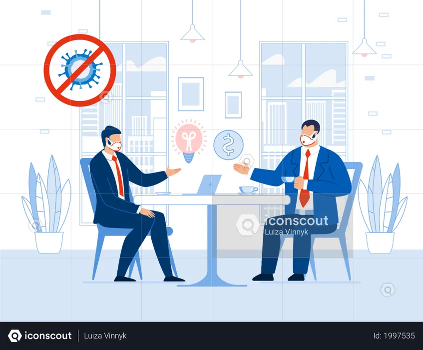 Businessman Discussing Creative Idea and Investment in Startup  Illustration