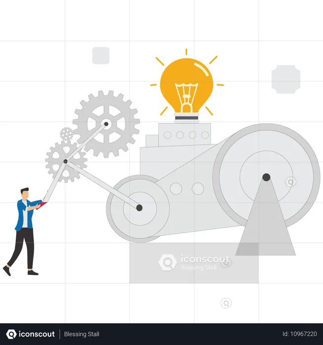 Businessman discussing creative ideas  Illustration