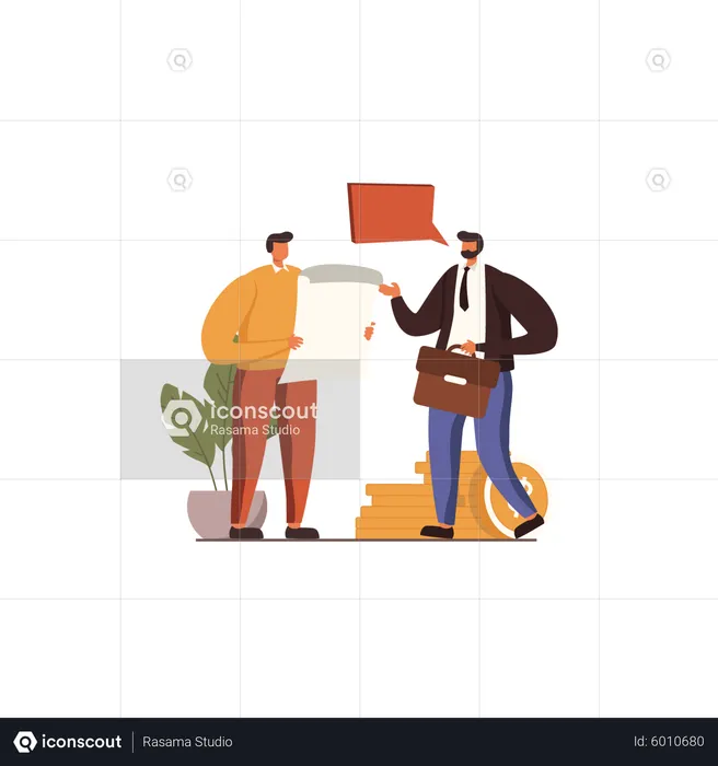Businessman discussing with employee  Illustration