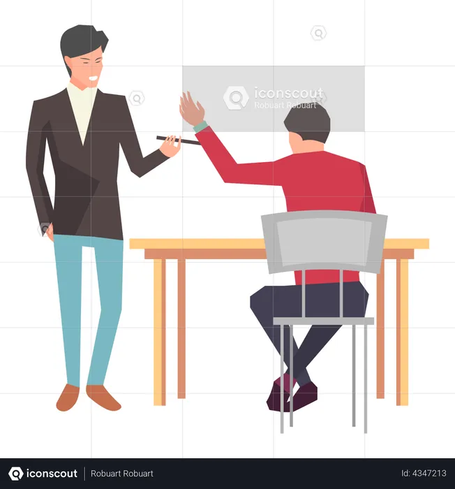 Businessman discussing with employee  Illustration