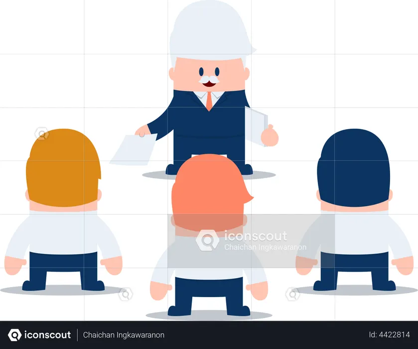 Businessman divide up the work to his employee  Illustration