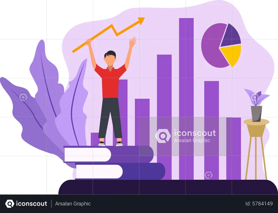 Businessman doing analysis  Illustration