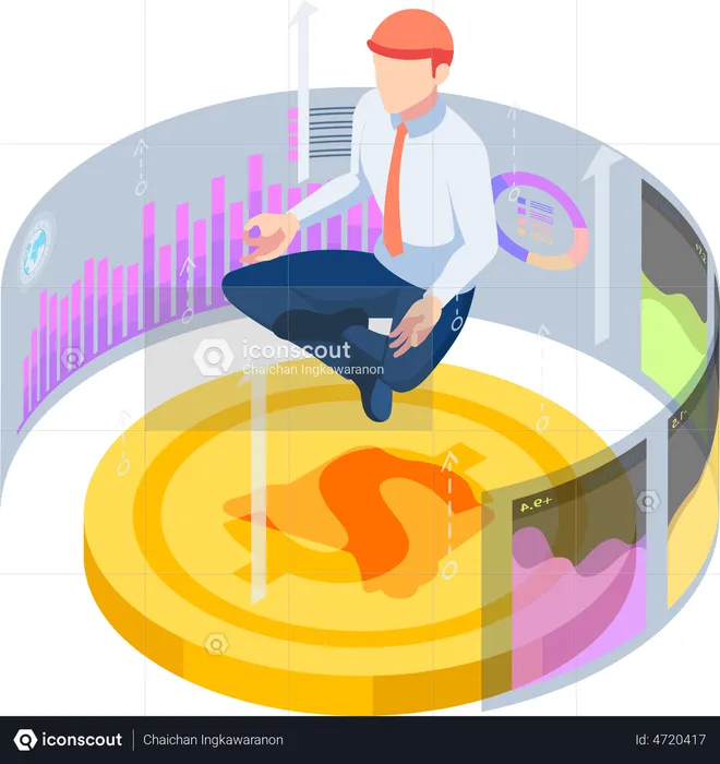 Businessman Doing analytics  Illustration