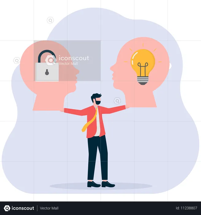 Businessman doing business comparison  Illustration