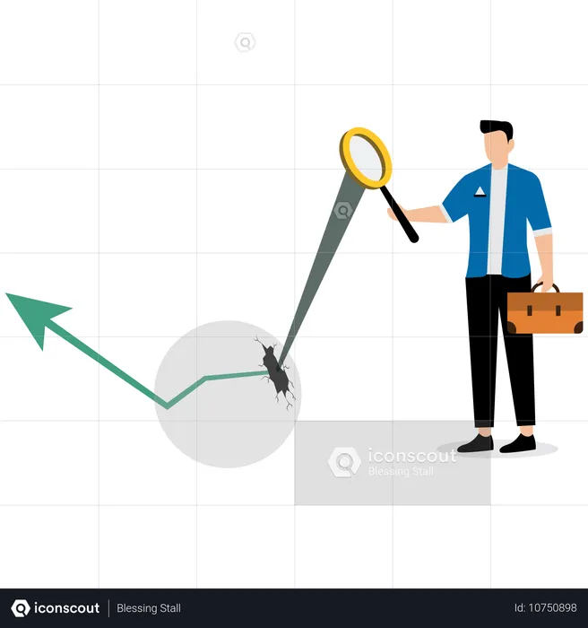 Businessman doing business forecasting  Illustration