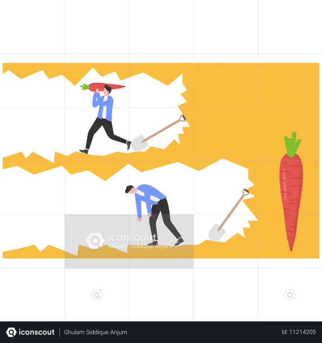 Businessman doing business harvesting  Illustration