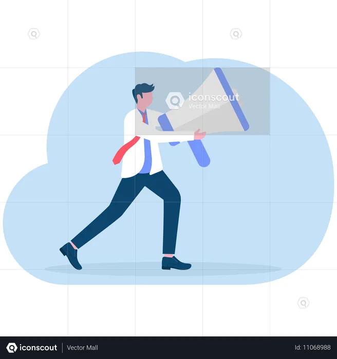 Businessman doing business marketing  Illustration