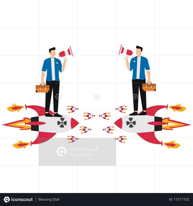 Businessman doing business marketing  Illustration