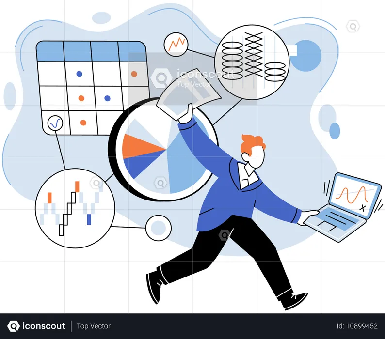 Businessman doing business operation  Illustration