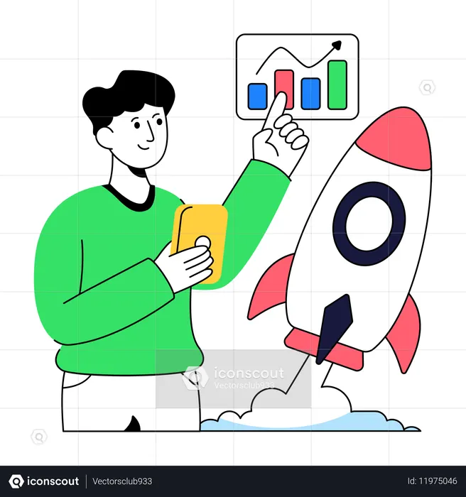 Businessman Doing Business Startup  Illustration