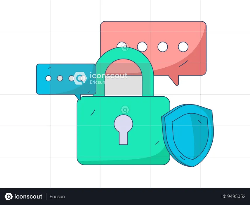 Businessman doing chat security  Illustration