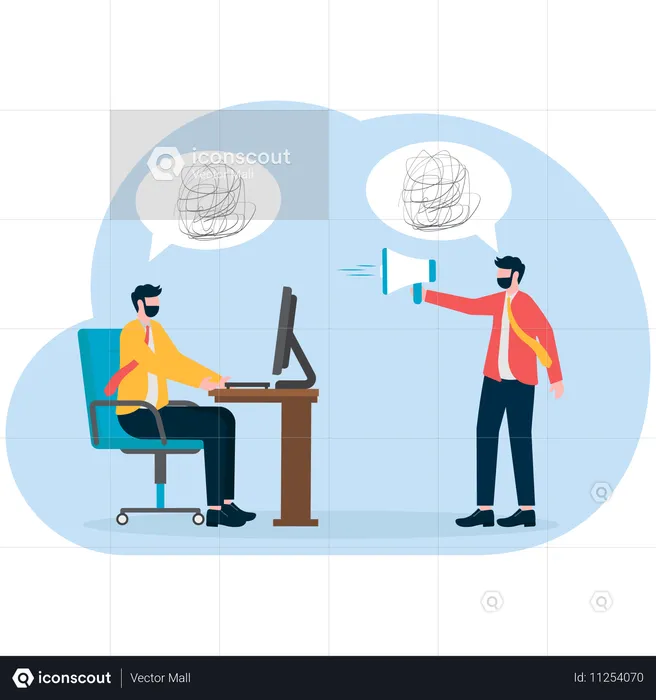 Businessman doing collective bargaining  Illustration