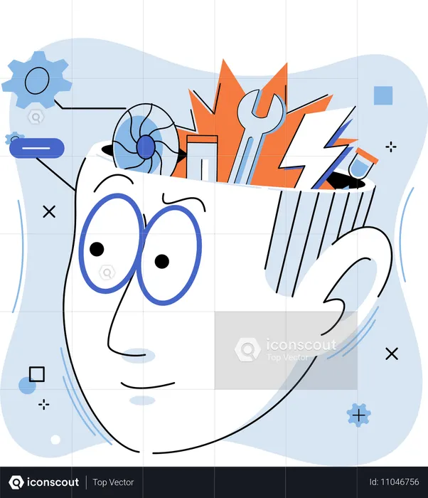 Businessman doing critical thinking  Illustration