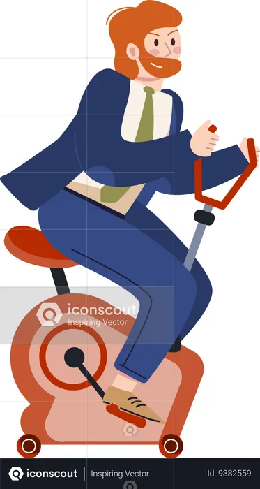 Businessman doing cycling exercise  Illustration