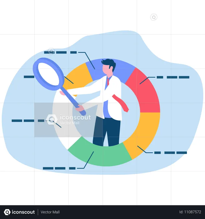 Businessman doing data analyst  Illustration