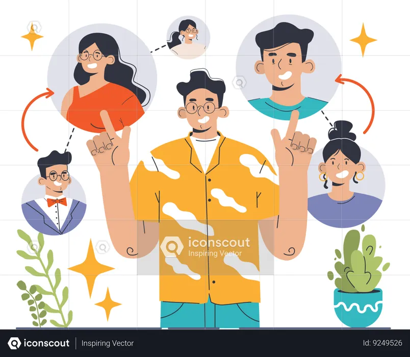 Businessman doing decentralisation  Illustration