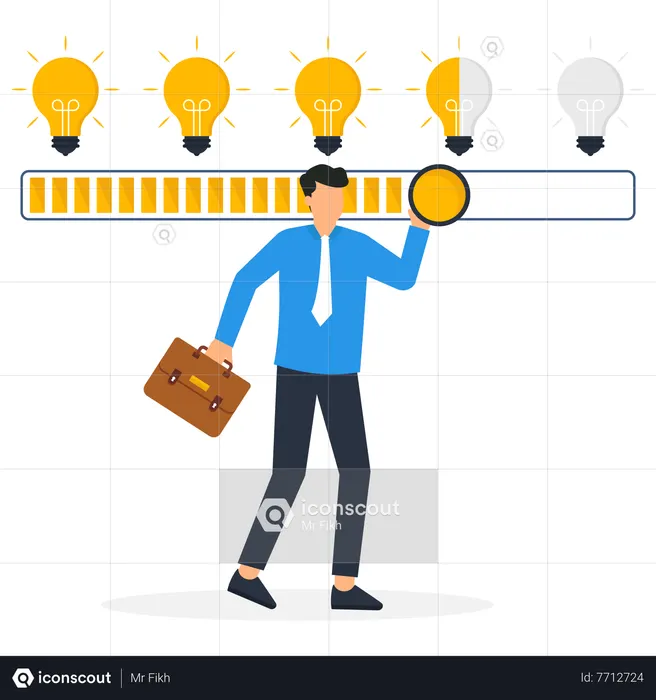 Businessman doing effort to finish work  Illustration