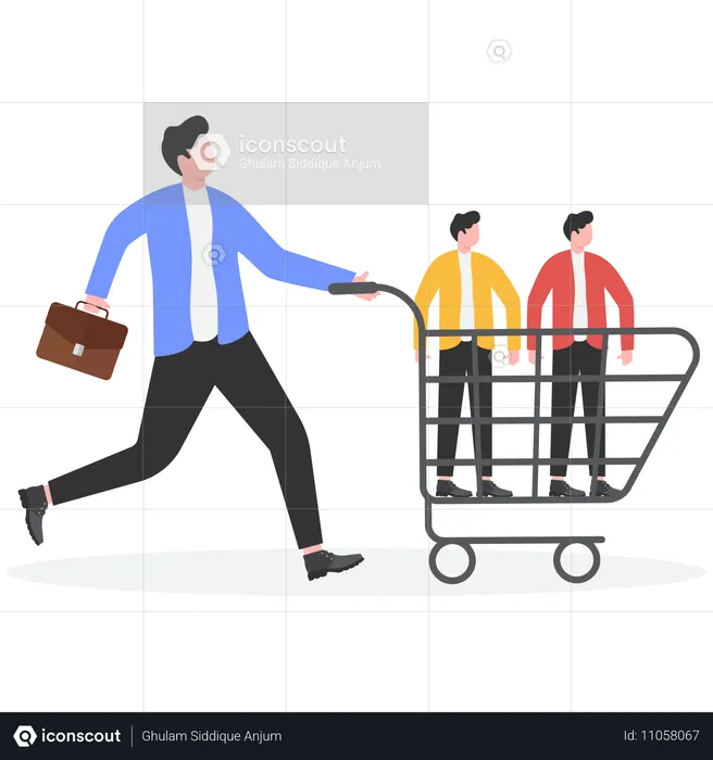 Businessman doing employee recruitment  Illustration