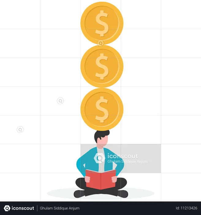 Businessman doing finance balancing  Illustration