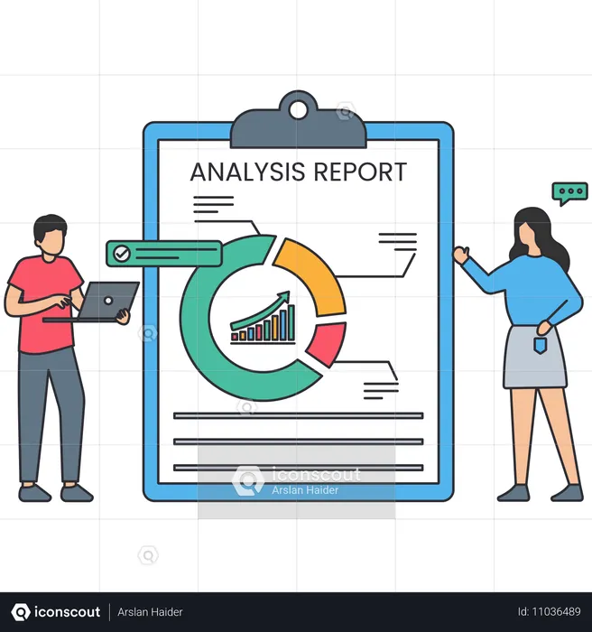 Businessman doing financial analysis  Illustration