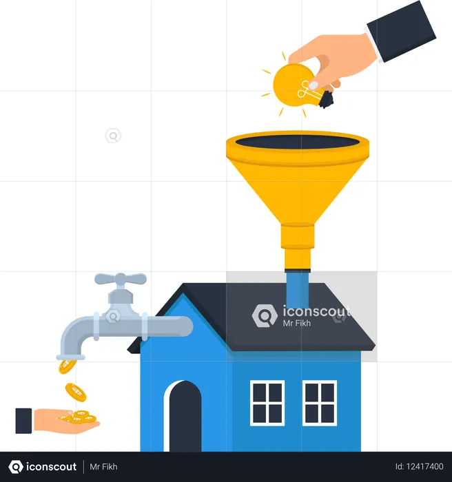 Businessman doing financial investment  Illustration