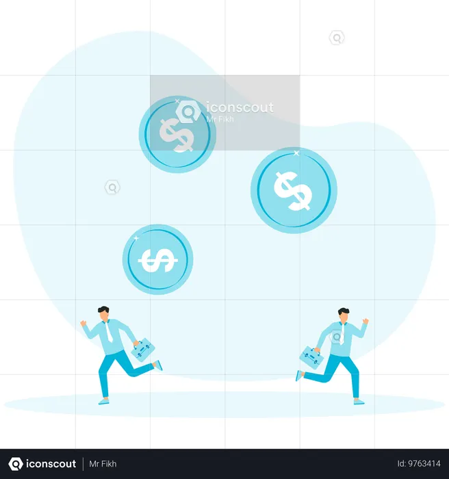 Businessman doing financial management  Illustration